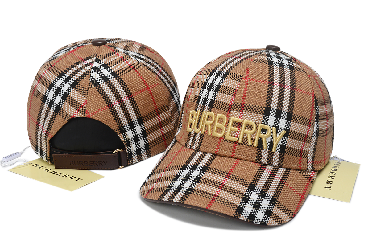 Burberry Classic Vintage Plaid Baseball Cap | Designer Embroidered Unisex Canvas Sun Hat