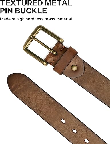 New Adjustable Waist Cowhide Leather Belt with Steel Buckle – High-Quality Casual Wear
