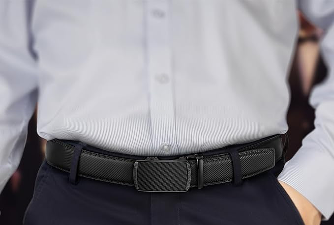 Men’s Genuine Cowhide Leather Belt for Dress Pants
