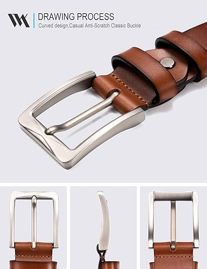 Premium Customizable 1.5-Inch Full-Grain Leather Men's Belt