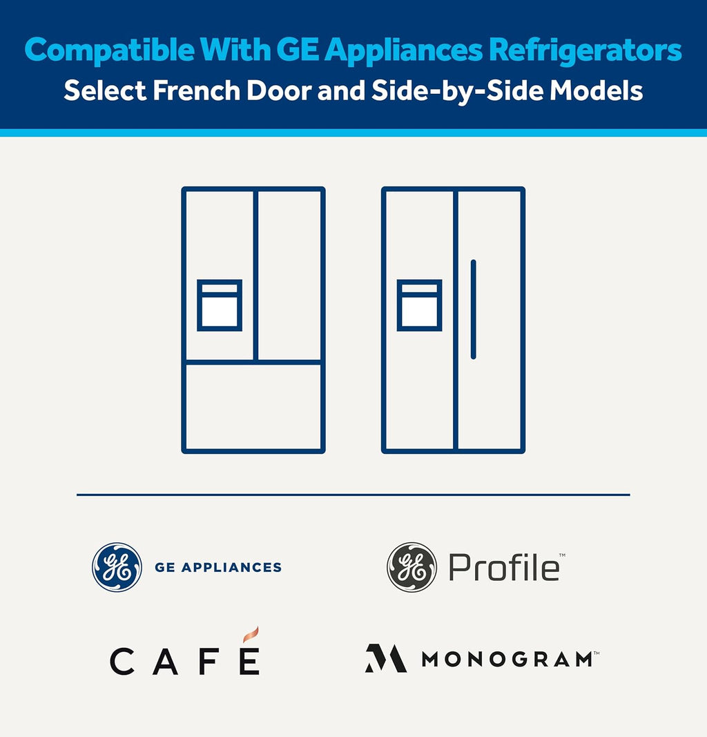 GE XWFE Refrigerator Water Filter, Genuine Replacement Filter, Certified to Reduce Lead, Sulfur, and 50+ Other Impurities, Replace Every 6 Months for Best Results