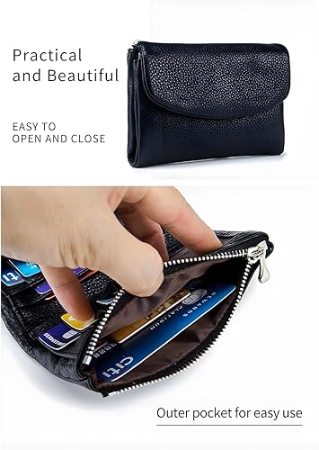 Unisex Pebble Leather Wallet – 5.3 Inch Short Genuine Leather Coin & Card Holder Clutch