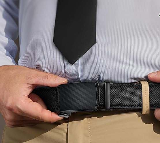 Men’s Genuine Cowhide Leather Belt for Dress Pants