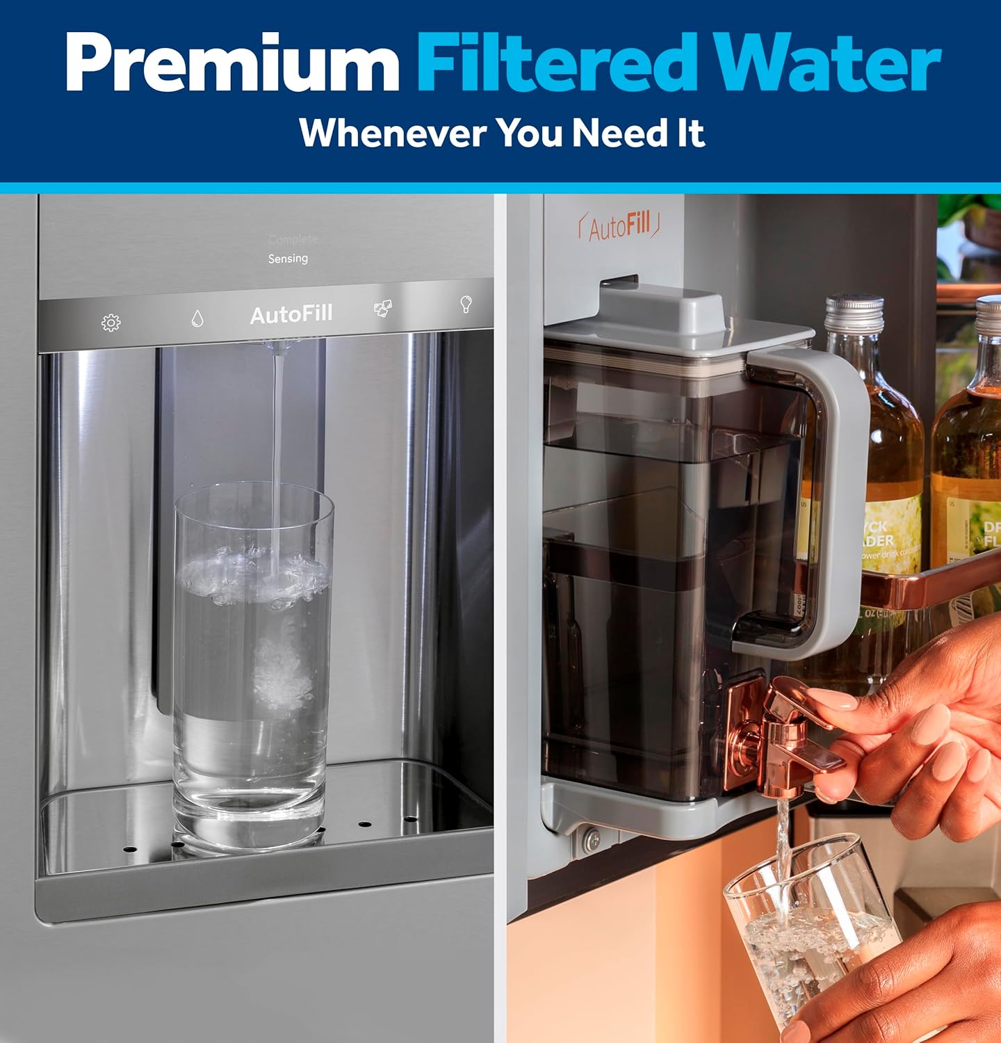 GE XWFE Refrigerator Water Filter, Genuine Replacement Filter, Certified to Reduce Lead, Sulfur, and 50+ Other Impurities, Replace Every 6 Months for Best Results