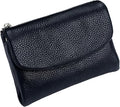 Unisex Pebble Leather Wallet – 5.3 Inch Short Genuine Leather Coin & Card Holder Clutch