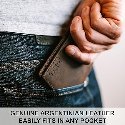 Personalized Engraved Leather Wallet – Anniversary Gift for Him