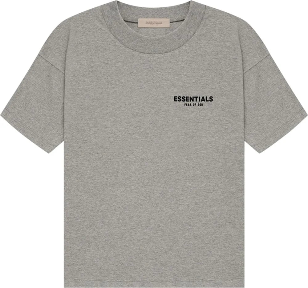Fear of God Essentials Back Logo Tee Heather Grey Short Sleeve T-Shirt - Bleedessentials