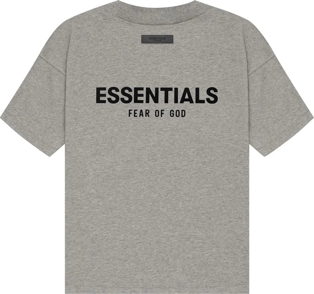 Fear of God Essentials Back Logo Tee Heather Grey Short Sleeve T-Shirt - Bleedessentials
