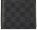 Black checkered wallet with brand logo on a white background