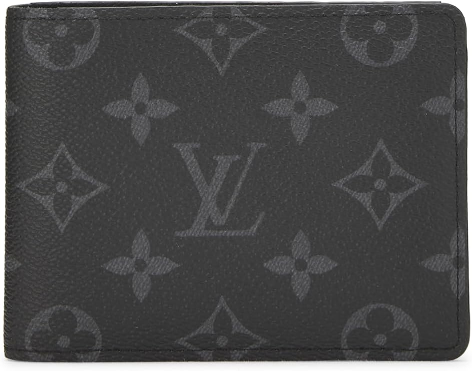 Black wallet with Louis Vuitton monogram pattern