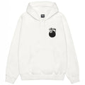 Stüssy White 8-Ball Hooded Sweatshirt – Graphic Pullover with Front and Back Logo