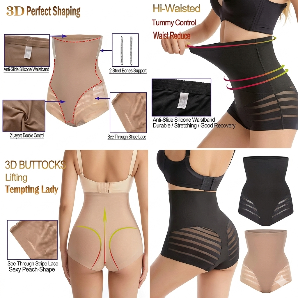 Women’s Slimming Shapewear Panty – High Waist Tummy Control Seamless Body Shaper