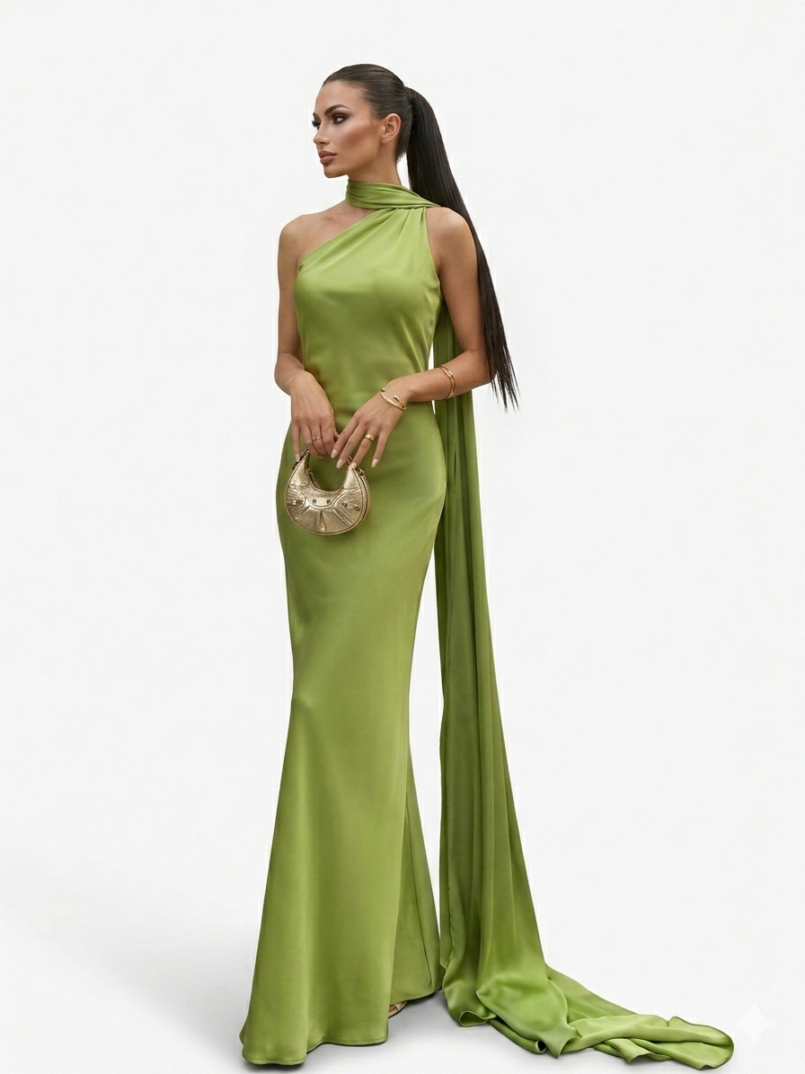 Sexy Satin Ribbon Party Dress Women Elegant Halter Backless 024 Summer Solid Robe Gown