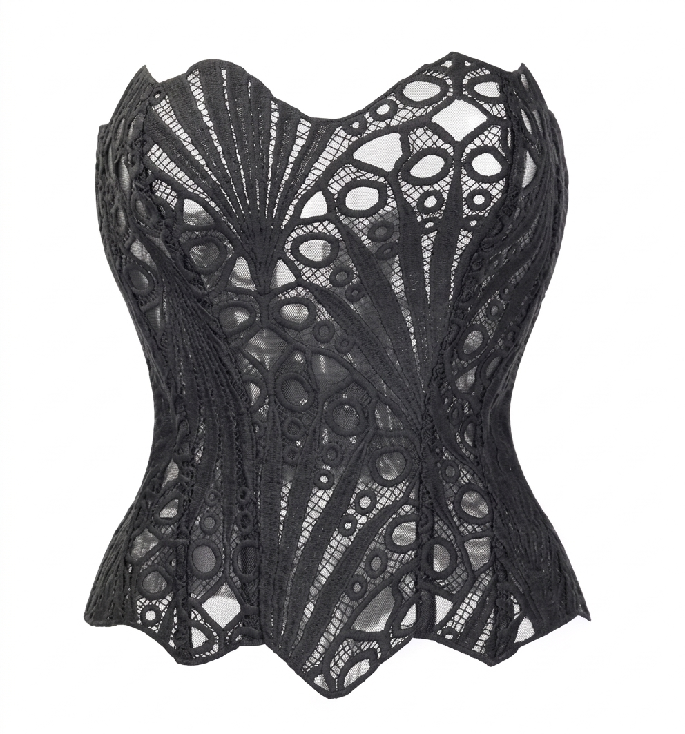 Women’s Lace Corset Shapewear – Fishbone Tummy Control Sleeveless Body Shaper Top