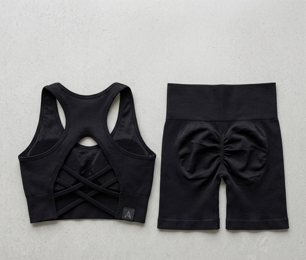 Women’s 2-Piece Seamless Yoga Set – Sports Bra & High Waist Shorts Gym Workout Outfit