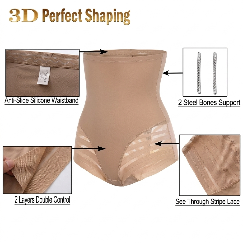 Women’s Slimming Shapewear Panty – High Waist Tummy Control Seamless Body Shaper