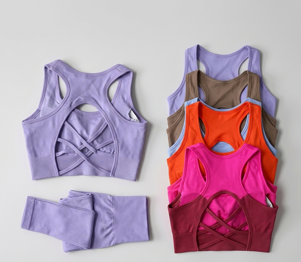 Women’s 2-Piece Sports Bra & Leggings Set – High Support Workout Yoga Outfit