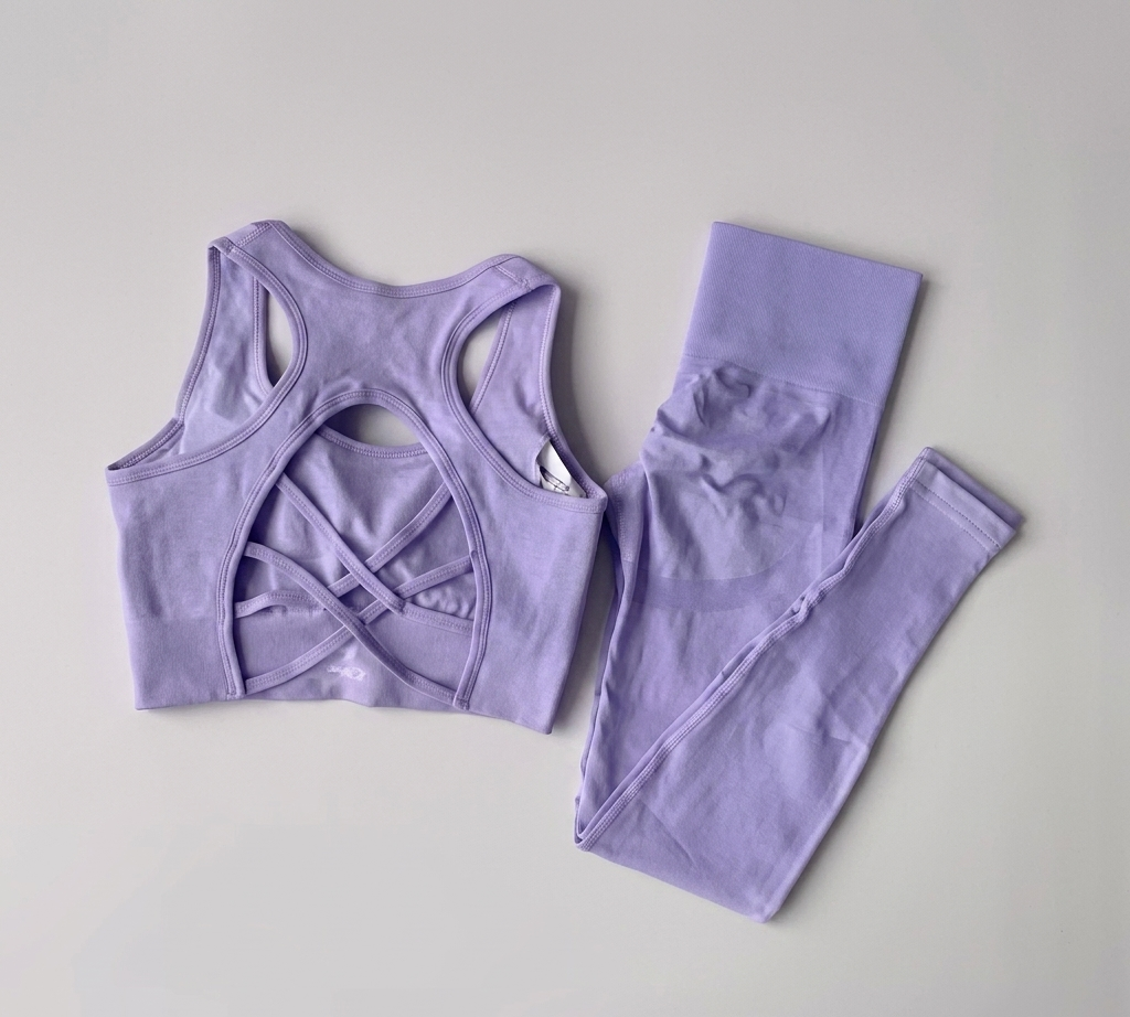 Women’s 2-Piece Sports Bra & Leggings Set – High Support Workout Yoga Outfit