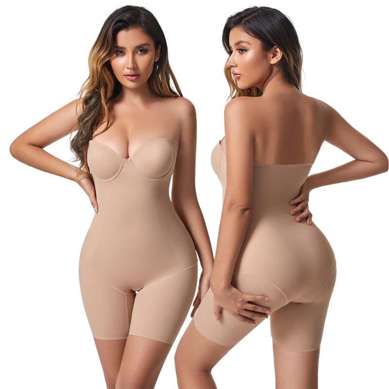 Bra-Free Shapewear Bodysuit – Seamless Nylon Tummy Control Innerwear