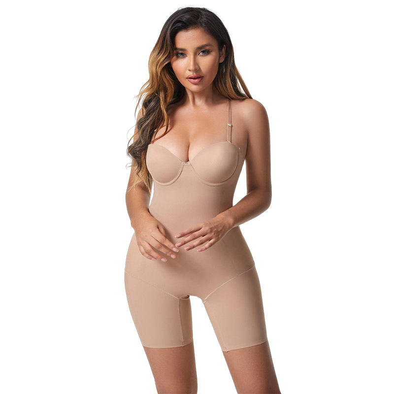 Bra-Free Shapewear Bodysuit – Seamless Nylon Tummy Control Innerwear