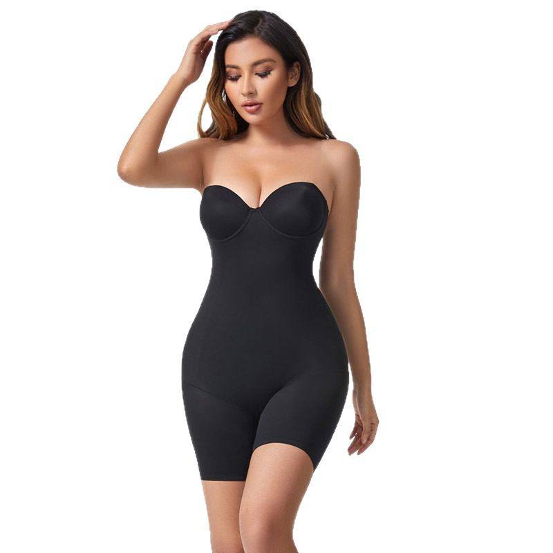 Bra-Free Shapewear Bodysuit – Seamless Nylon Tummy Control Innerwear