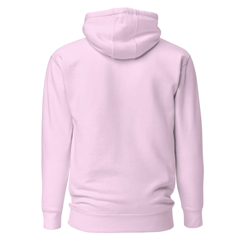 Light pink hoodie shown from the back on a white background