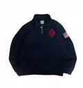 USA Quarter Zip Pullover – American Flag Graphic Sweatshirt, Navy & White Patriotic Casual Top