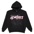 Black Sp5der Punk Slime Hoodie by THE EA STORE featuring Sp5der branding, perfect for a casual and edgy streetwear look.