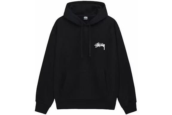 Stüssy Black 8-Ball Cherries Hooded Sweatshirt – Graphic Pullover with Front Logo