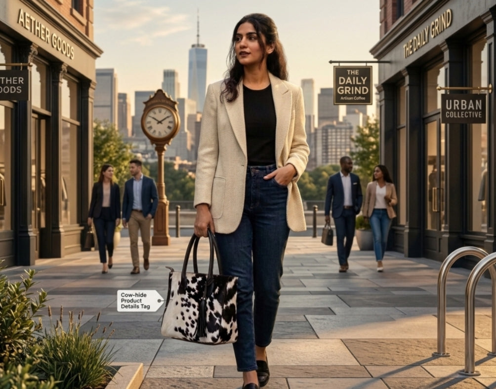 Premium Cowhide & Pure Leather Tote Bag