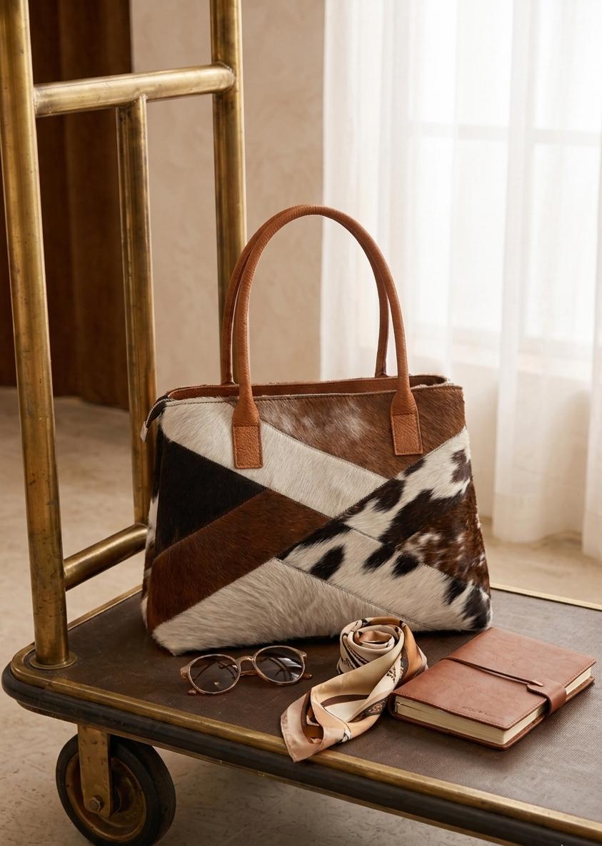 The Mosaic Cowhide Tote – 100% Pure Leather Luxury
