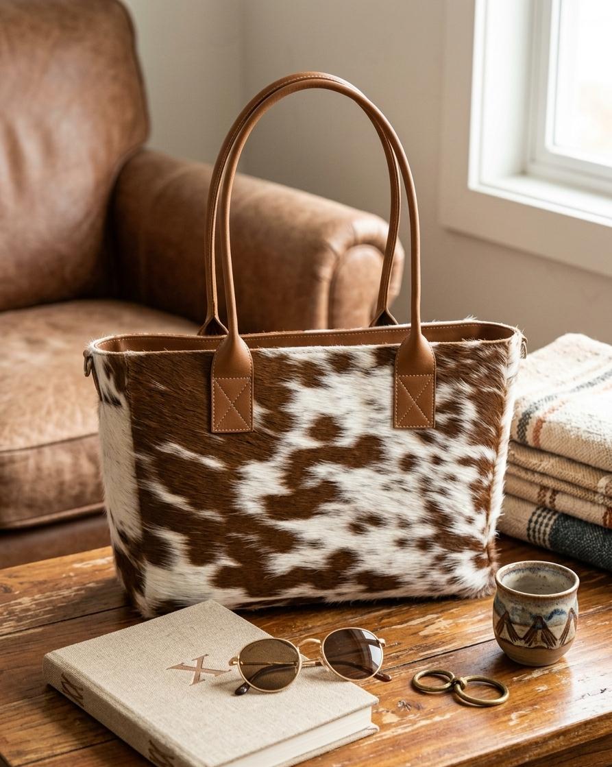 The Savannah Cowhide Tote – 100% Pure Leather Luxury