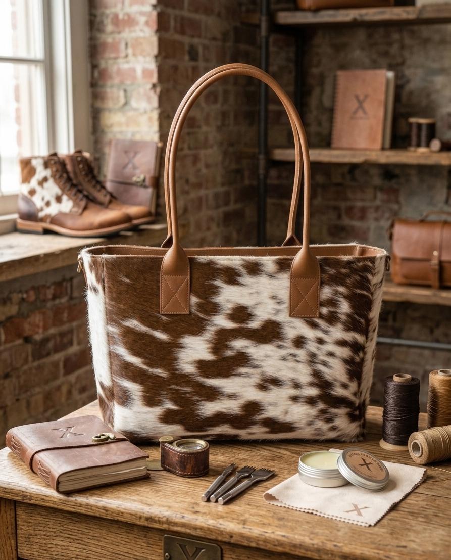 The Savannah Cowhide Tote – 100% Pure Leather Luxury