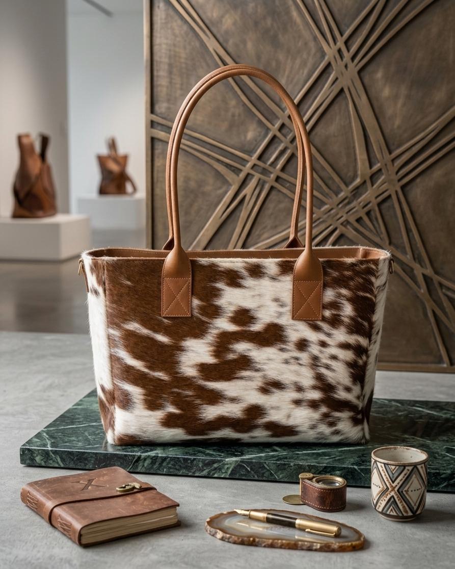 The Savannah Cowhide Tote – 100% Pure Leather Luxury