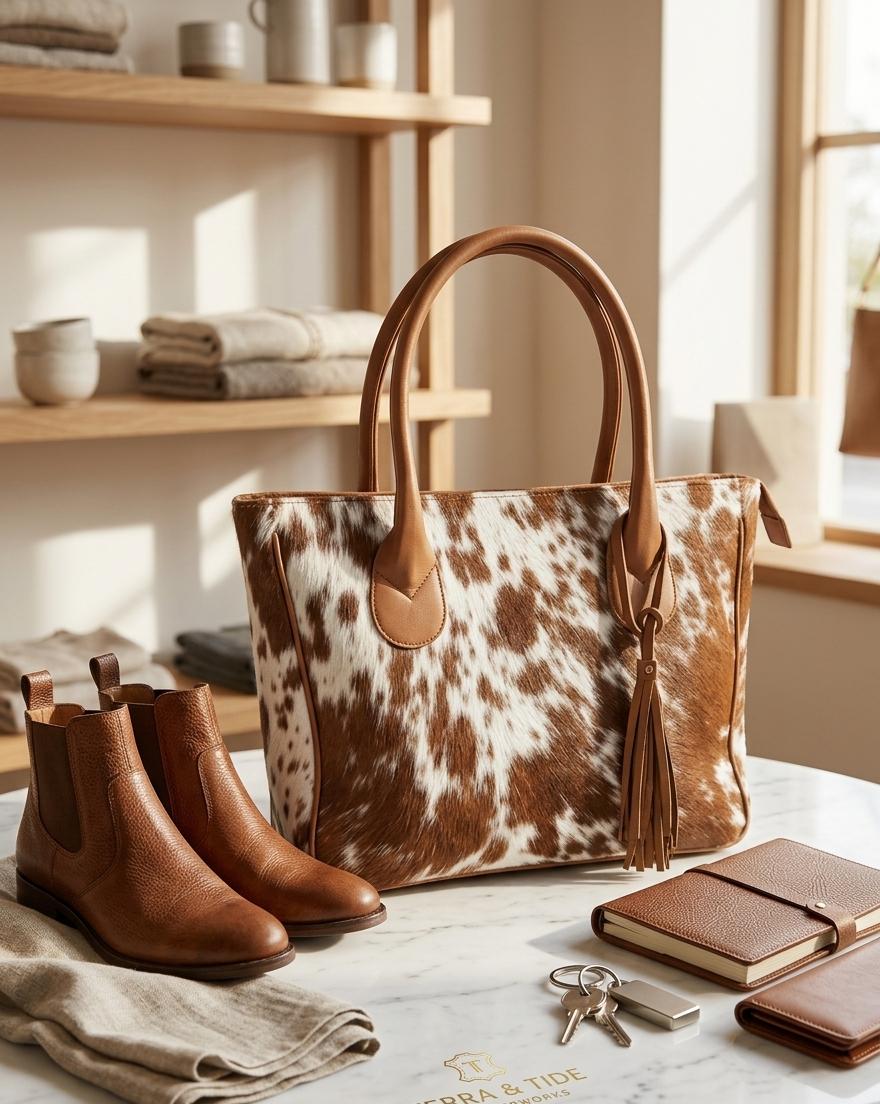 The Sierra Cowhide Tote – 100% Pure Leather Luxury