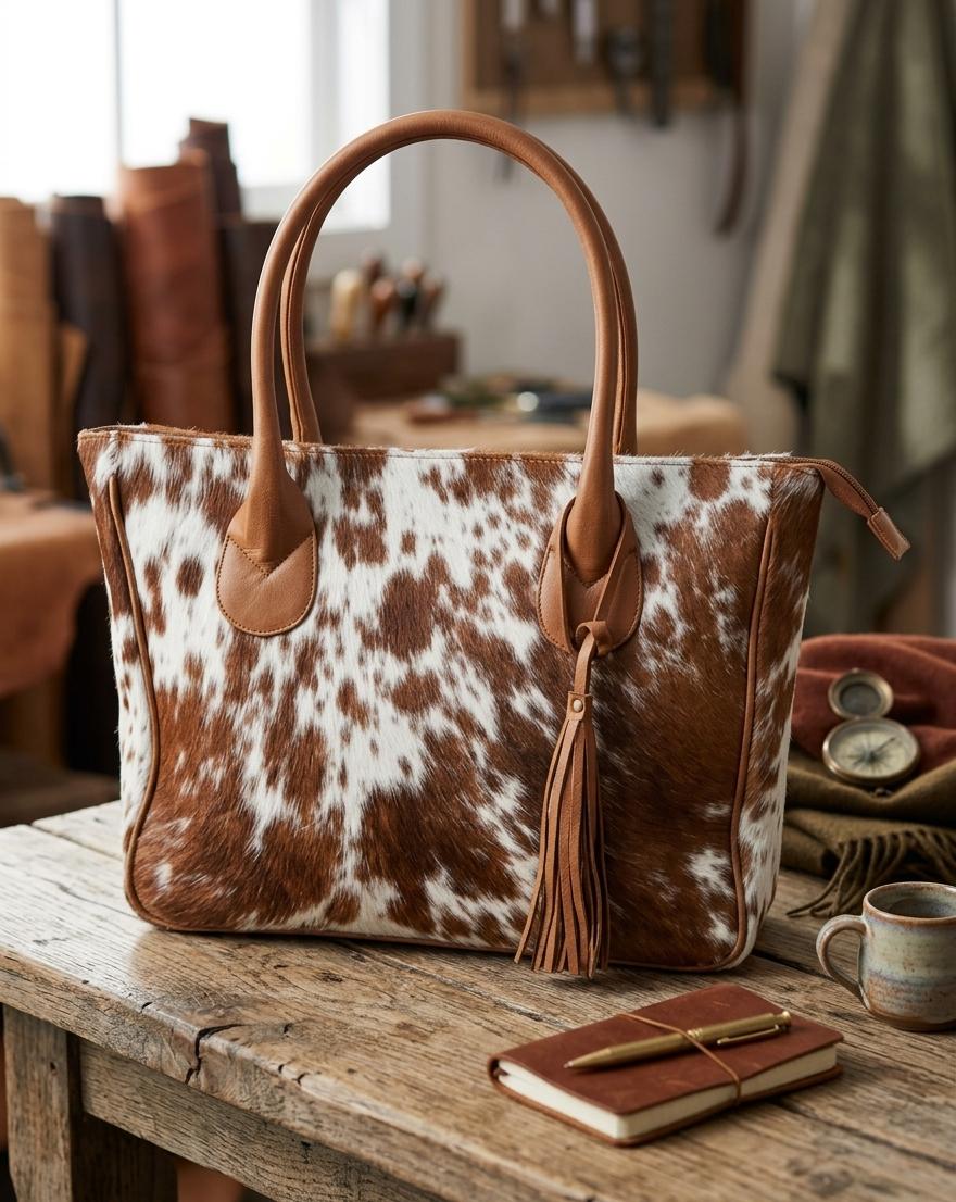 The Sierra Cowhide Tote – 100% Pure Leather Luxury