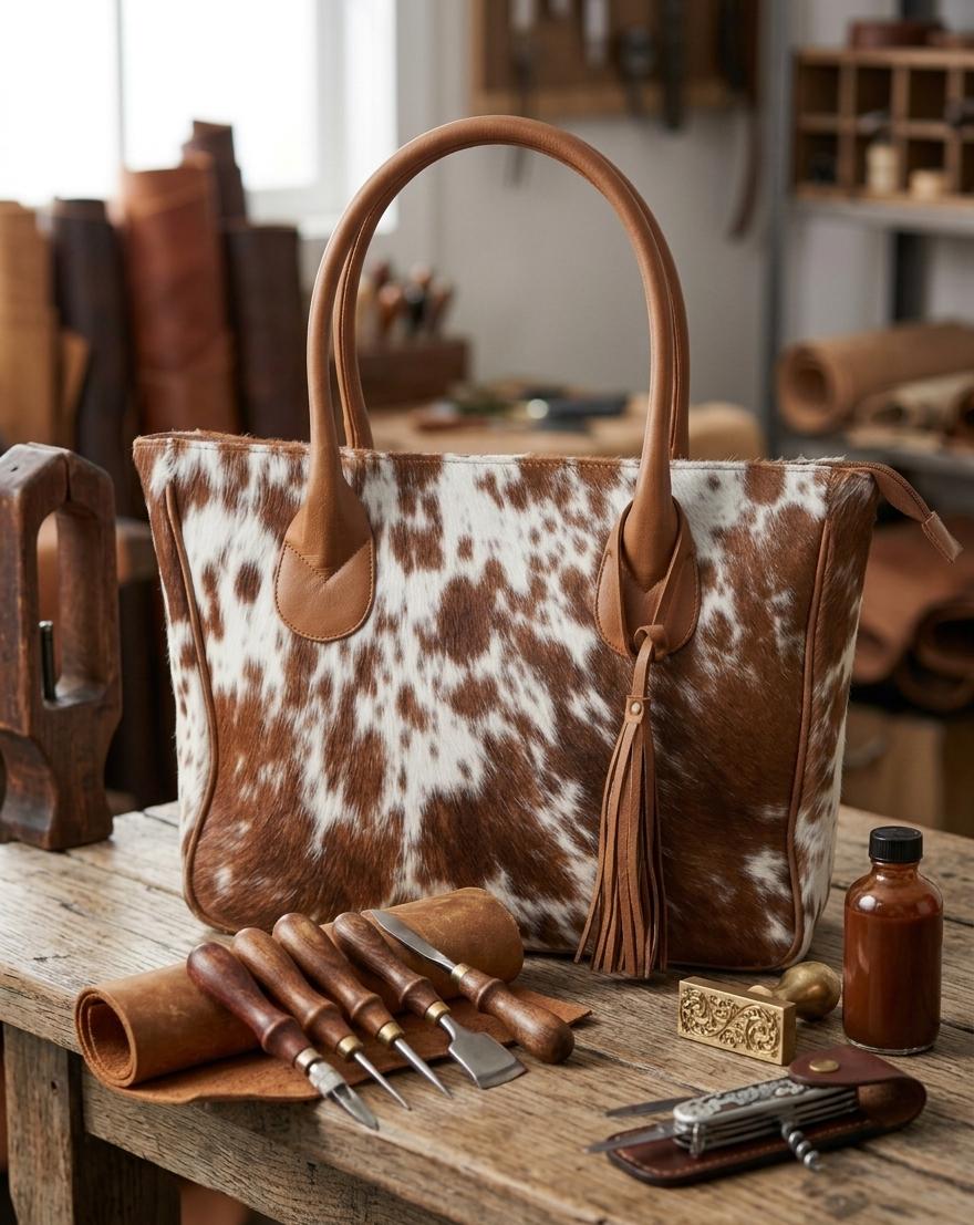 The Sierra Cowhide Tote – 100% Pure Leather Luxury