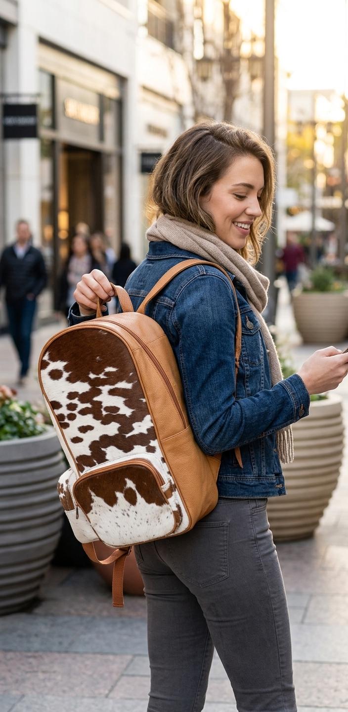 The Outlaw Cowhide Luxury Backpack – 100% Pure Leather