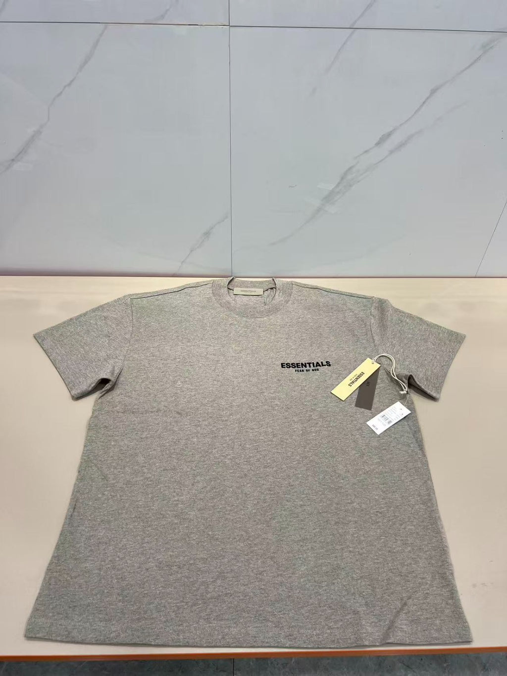 Fear of God Essentials Back Logo Tee Heather Grey Short Sleeve T-Shirt
