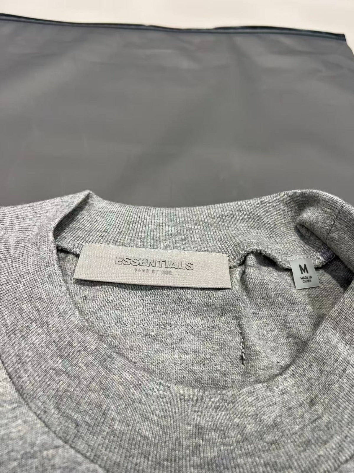 Fear of God Essentials Back Logo Tee Heather Grey Short Sleeve T-Shirt