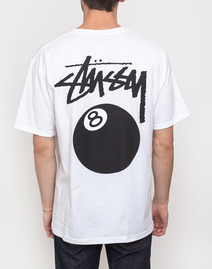 Stussy 8 Ball Graphic Logo T-Shirt White Short Sleeve Men's Tee