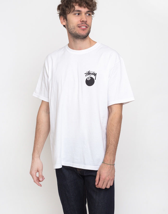 Stussy 8 Ball Graphic Logo T-Shirt White Short Sleeve Men's Tee