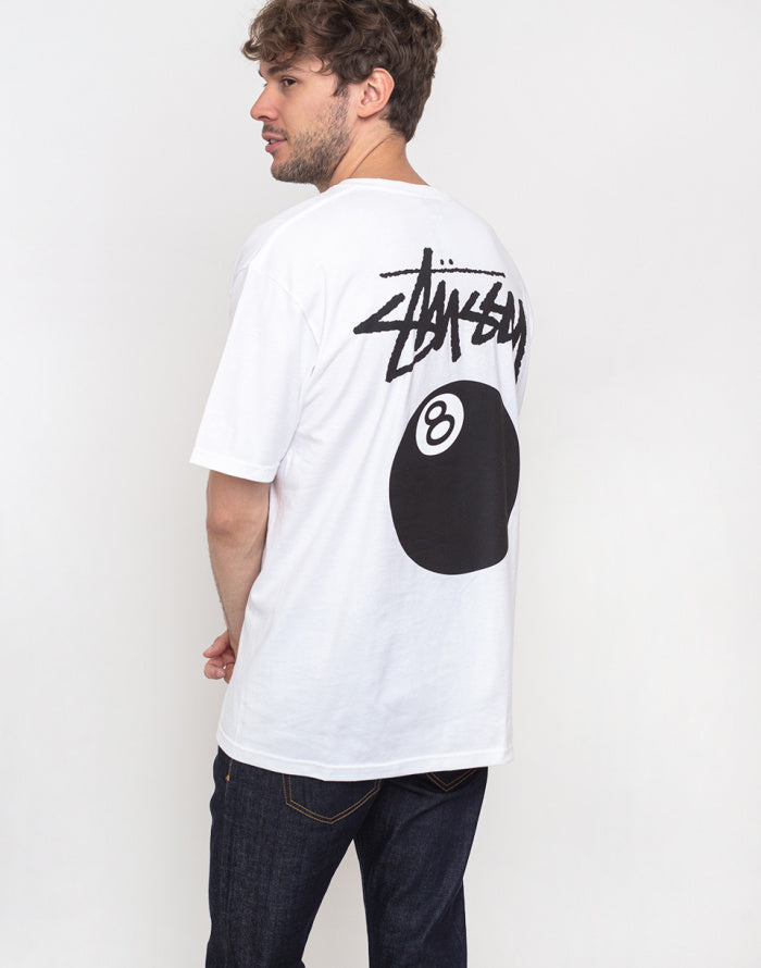 Stussy 8 Ball Graphic Logo T-Shirt White Short Sleeve Men's Tee