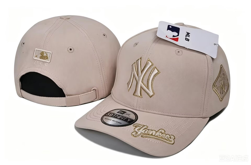 MLB New York Yankees Gold Embroidered Baseball Cap | Premium 39THIRTY Unisex Strapback