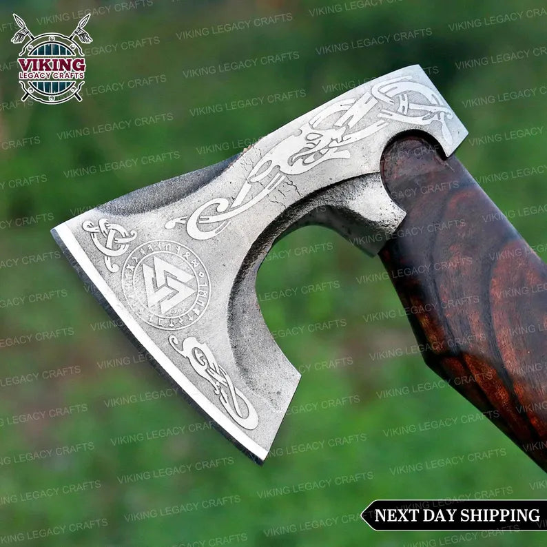 Viking Axe, Carbon Steel Viking Axe, Personalized Viking Axe In Hand Forged For Wall Decoration, Custom Made Viking Axe For Camping, Axe.