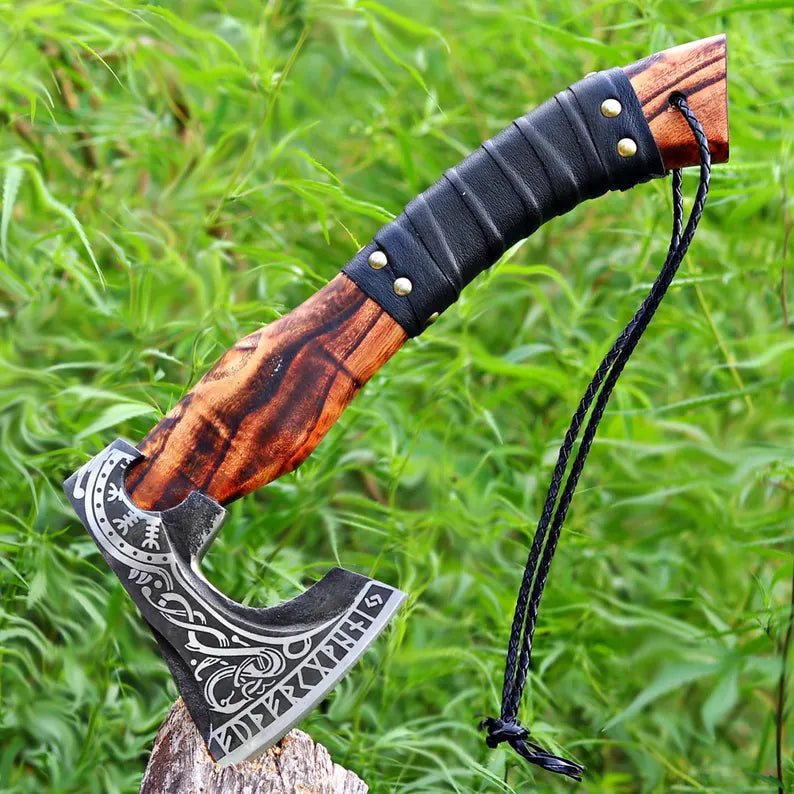 Viking Axe, Carbon Steel Viking Axe, Personalized Viking Axe In Hand Forged For Wall Decoration, Custom Made Viking Axe For Camping, Axe.