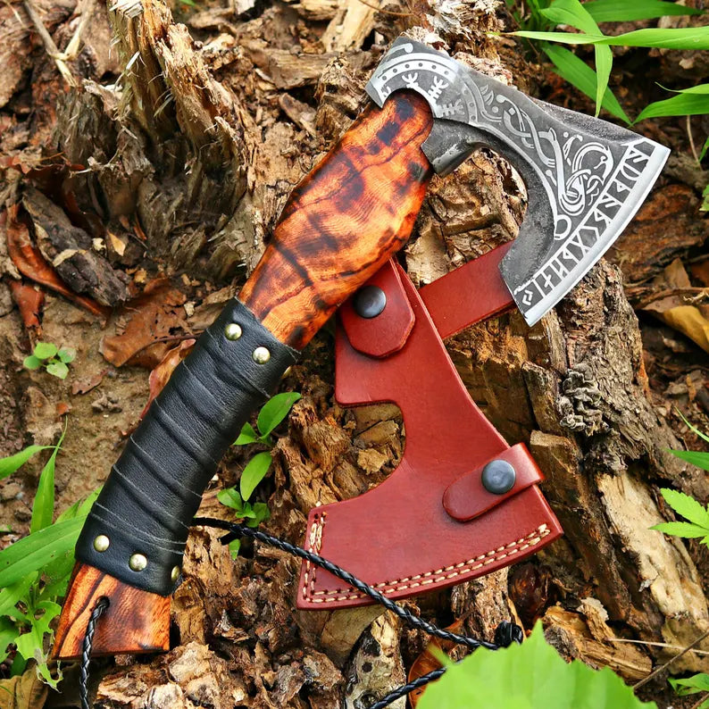 Viking Axe, Carbon Steel Viking Axe, Personalized Viking Axe In Hand Forged For Wall Decoration, Custom Made Viking Axe For Camping, Axe.