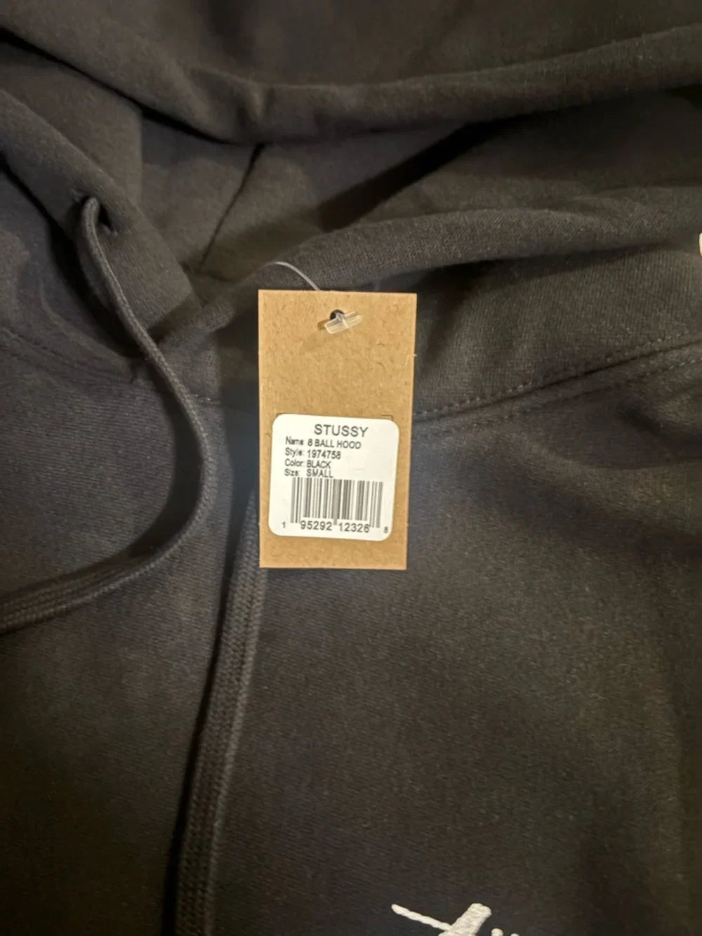 Stüssy Black 8-Ball Hooded Sweatshirt – Graphic Pullover with Front and Back Logo