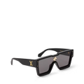 Louis Vuitton Cyclone Sunglasses – Black Frame with Gold LV Monogram & Crystal Flower