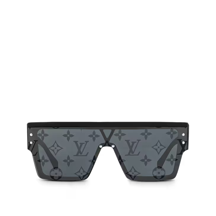 Louis Vuitton LV Waimea L Sunglasses – Black Frame with Monogram Pattern Tinted Lenses